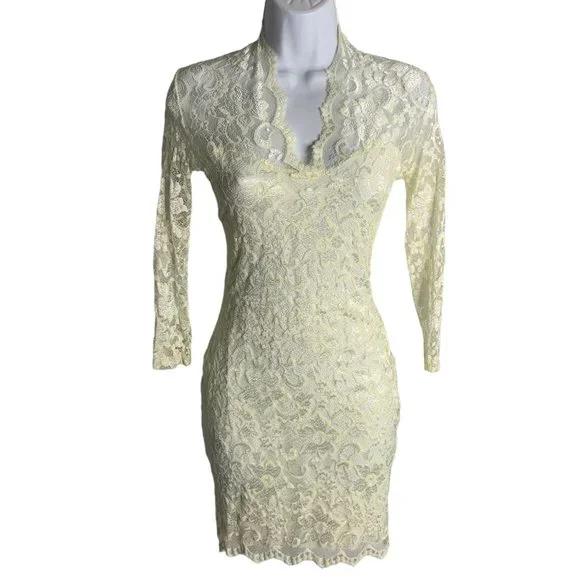 chinese dress ladies Cream Lace Midi Dress